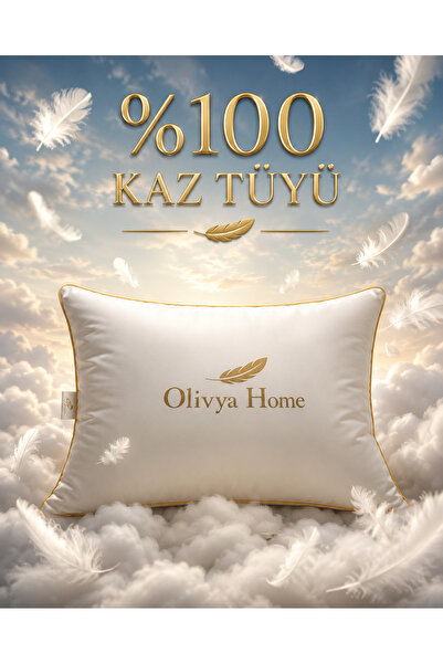 Olivya Home %100 Kaz Tüyü Yastık 20 Gıdık 50x70 Stark - Biyeli