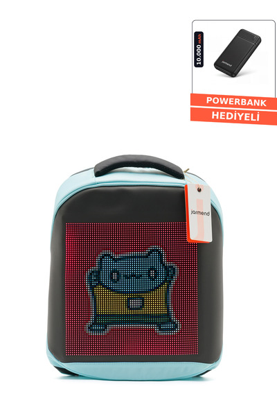 Pixel Led Ekranlı Akıllı Sırt Çantası Işıklı Okul Ve Laptop Bölmeli Powerbank Hediyeli
