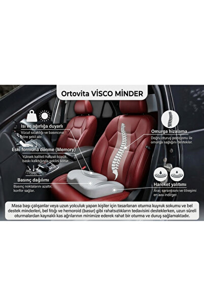 ORTOVİTA New Generation Visco Orthopedic Ergonomic Non-Slip Base Anti-Sweat C...