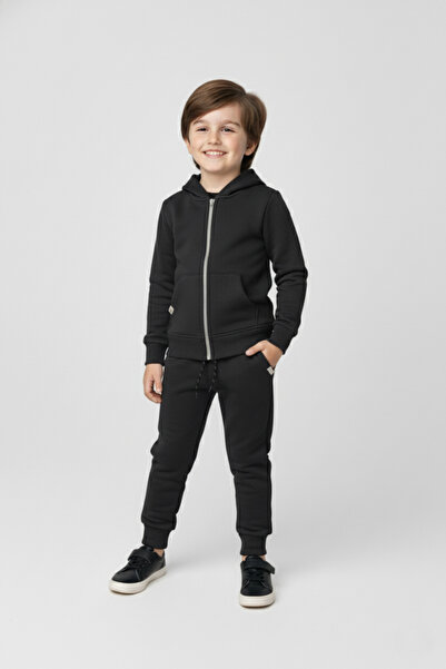 s.t. sebat tekstil 2Iplik Boy's Hooded Tracksuit Set M00765 Indigo