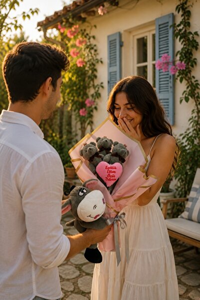 Pababo Romantic Apology Gift for Your Sweetheart: One More Chance Plush Bouquet