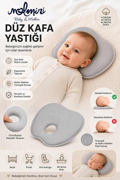 Molmini Bebek Yastığı, Düz Kafa Yastığı, Bebek Kafa Yastığı