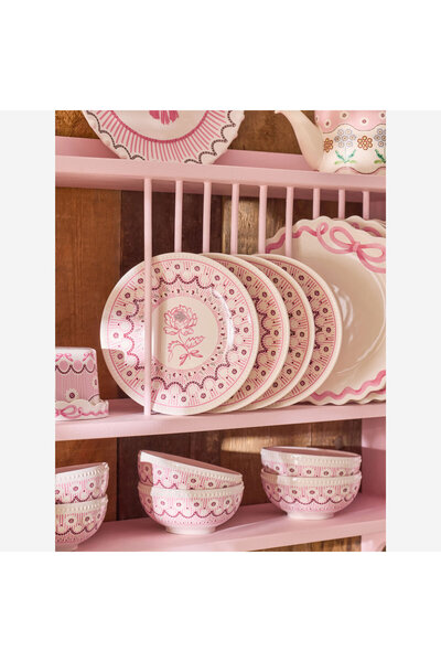 CATH KIDSTON طبق إفطار من الفخار الوردي من فيلدز مقاس 20 سم