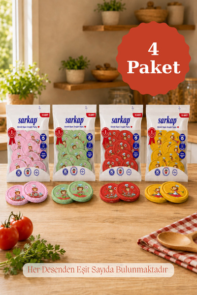 Sarkap Hijyenik Paketli 4'lü 82 mm Kapak - Aşçı Kadın Seri