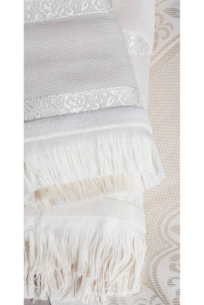 sarra 2'Lİ SARRA ETAMİN SAÇAKLI HAVLU SETİ (30x50-50x90 cm) - KREM