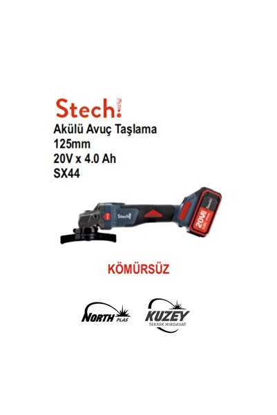 StechEnd Stech Akülü Avuç Taşlama 125mm 20V Sx44 SOLO