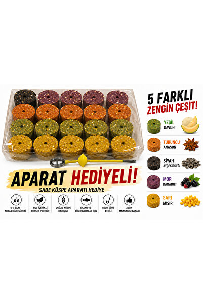 sr sazanrig Sazan Balık Avı Delikli Silindir Karışık Küspe 100 gr (20 adet)
