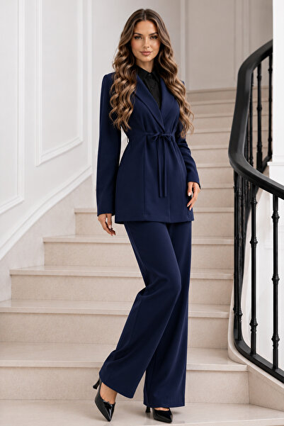 benguen Costum de jachetă cu șireturi bleumarin 2265