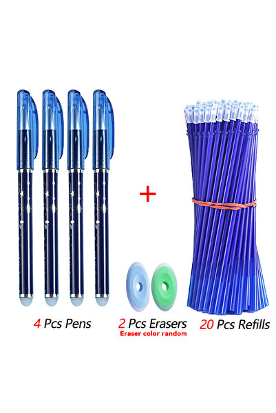 Choice 26 Pcs Blue Set 26 Pcs/Set Kawaii Erasable Pens 0.35mm Gel Pen Waterpr...