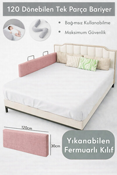 MİRALAY Yeni Nesil Yatak Bariyeri 120 cm Pembe - Telalı