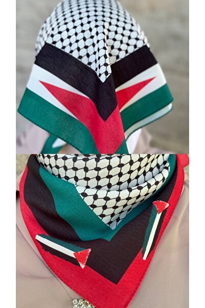 ALDAIYR 2 قطعة وشاح بتصميم فلسطيني 50×50 مناسب للجنسين للاستخدام اليومي، شال ...