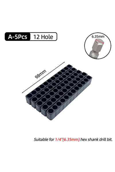 Choice4 A-5Pcs 12 Hole 5Pcs Set 6/8/10/12/15 Holes 6.35mm/4mm Hex Shank Screw...