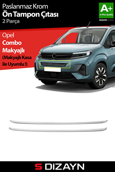 S-Dizayn Opel Combo Makyajlı Krom Ön Tampon Çıtası 2 Prç 2023 Üzeri A+ Kalite 6811190