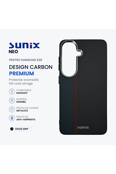 Sunix Husa Neo pentru Samsung S26 S942, Compatibila MagSafe, Design Carbon Pr...