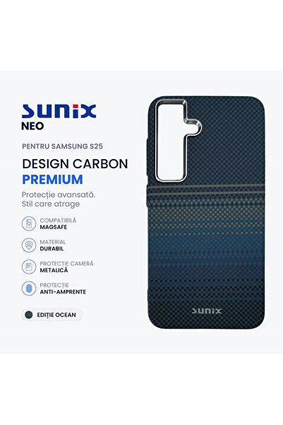 Sunix Husa Neo pentru Samsung S25 S931, Compatibila MagSafe, Design Carbon Pr...