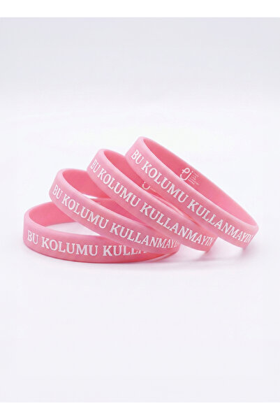 shopink Silikon Lenfödem Bilekliği - Bu Kolumu Kullanmayın - Uyarı Bilekliği