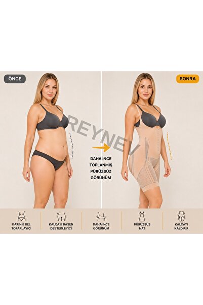 REYNEV Lenjerie modelatoare pentru femei, corset pentru corp, cu închidere su...
