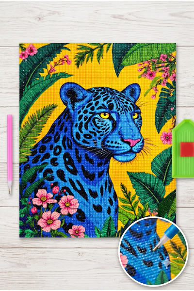 Liva Craft Set za vezenje perlama 50 x 65 Plavi Leopard
