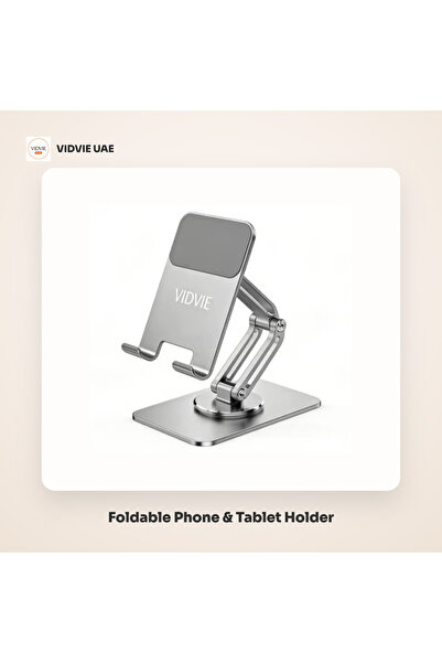 Vidvie HC1576 Foldable Rotating Aluminum Phone and Tablet Stand with Anti-Sli...