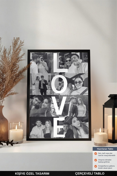 Bugucreative Kişiselleştirilmiş 8 Fotoğraflı Kolaj,Kişiye Özel Hediye,Duvar S...