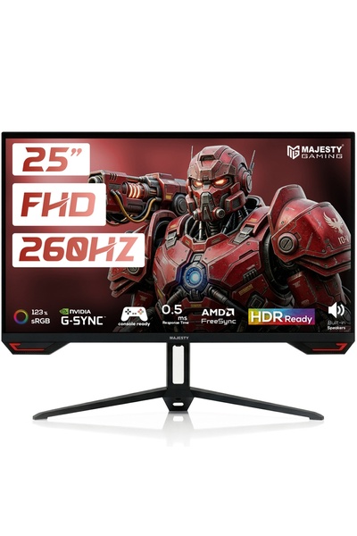 majesty شاشة ألعاب 24.5" FHD | 260Hz | 0.5ms | G-SYNC | HDR | 123% sRGB | IPS...