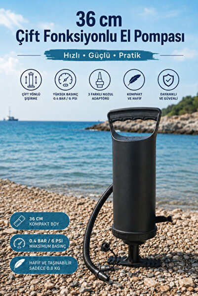 craftivio 36 cm Dual-Direction Hand Pump - Inflatable Mattress, Pool, Boat Pu...