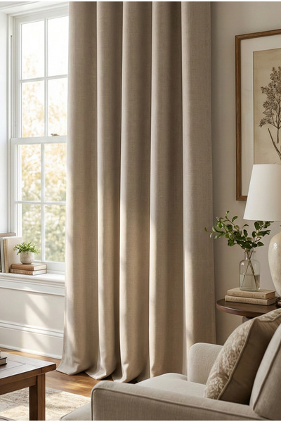 Pyramid Home Milano Linen Cornice Backdrop Curtain Extrafoam Gathered Non-Ple...