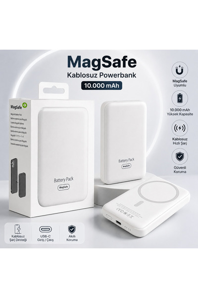 TAHTAKALETEKNİK Magsafe Kablosuz Taşınabilir Şarj Cihazı 10.000 mAH Powerbank...