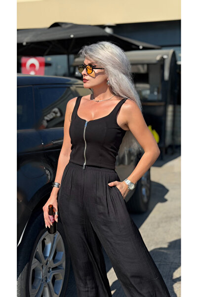 KAROL Önü Fermuarlı Crop Büstiyer