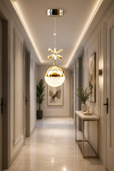 EY-EL TASARIM MODERN SARKIT ROSE GOLD ŞEKER TOP KAPLAMALI LED AVİZE 3 RENK