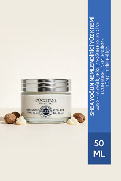 L'Occitane Shea Yoğun Nemlendirici Yüz Kremi, Kuru ve Çok Kuru Ciltler için, ...