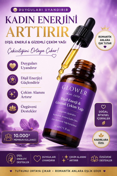 glówer DİŞİL ENERJİ VE GİZEMLİ ÇEKİM YAĞI i.stek A.rttırıcı u.yarıcı 30 ml