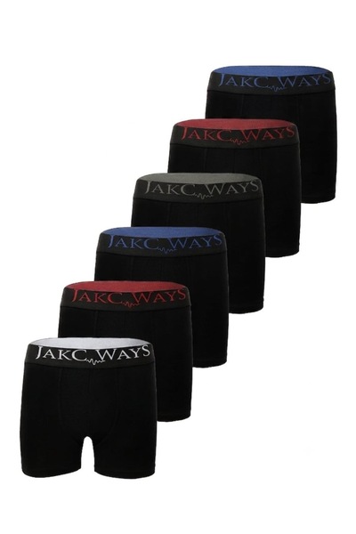 JAKC WAYS Ανδρικά Boxer Μαύρα 6 τεμαχίων Premium Βαμβακερά Εύκαμπτα Boxer