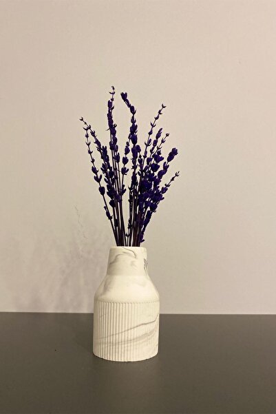 Znp Home Mini Mermer Desen Çizgili İskandinav Vazo Biblo 7X10 Cm