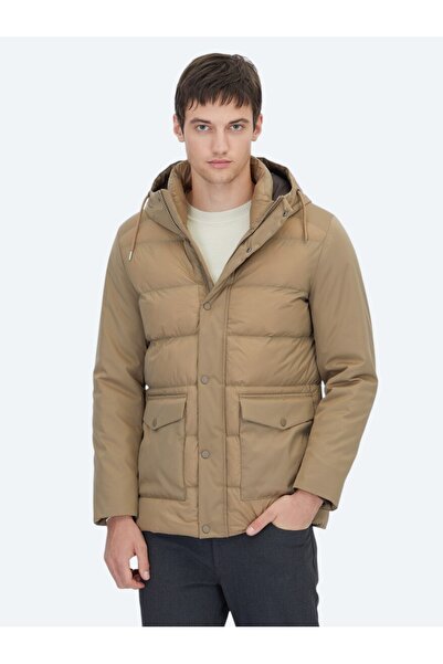 Kip Camel Hair Hooded Casual Woven Coat