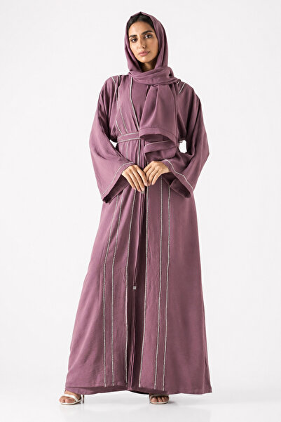 Azria Fashion عباءة مزينة باللون البنفسجي الفاتح