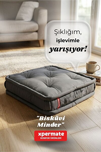 XPERMATE Bisküvi Minder Petek Önü Yer Minderi 55x55x14 Pofuduk Balkon Bahçe F...