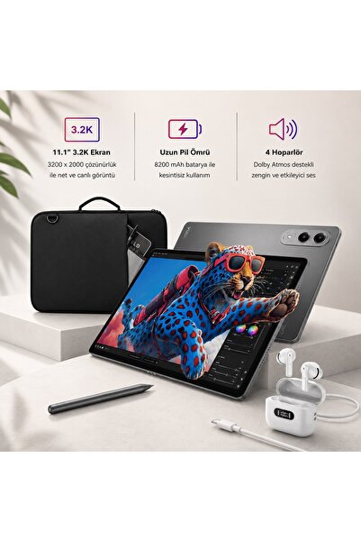 LENOVO 11,1 İnç 3,2K 144 Hz Ekranlı 12 GB RAM 256 GB Hafızalı Güçlü Android T...