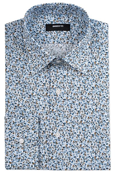 Bigotti Camasa slim alba print floral