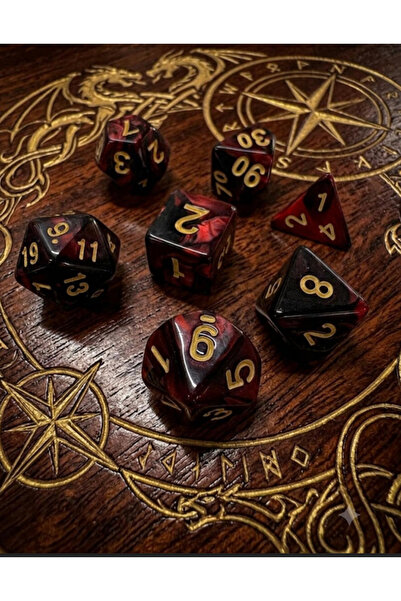 zerzembe Dnd Epoxy Frp Dice Set 7-Piece Set Dnd Dice Dungeons and Dragons Tab...