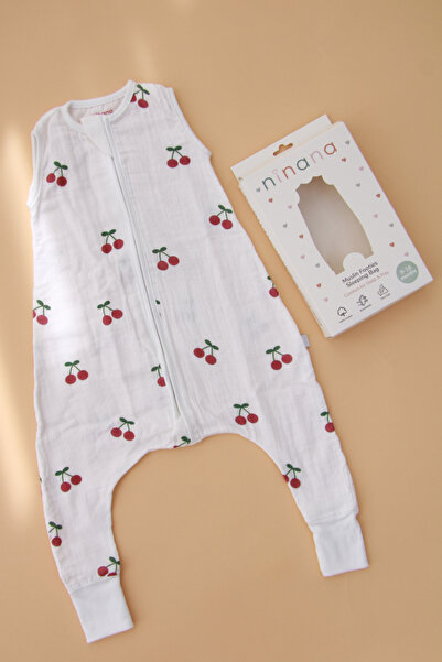 Ninana baby Müslin Ayaklı Uyku Tulumu-Kiraz
