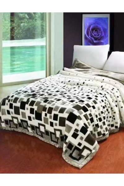 MILANO COLLECTION Patura Cocolino Dubla Groasa 4 kg, Geometric Alb-Negru, 220...