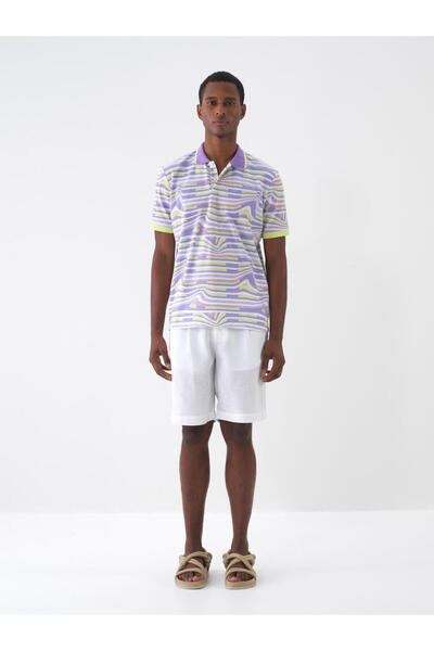Xint Erkek Lila Regular Fit Pamuklu Polo Yaka Tişört