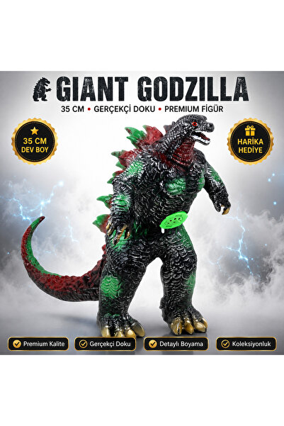 e-life shop Gerçekçi Görünümlü Özel Dokulu Godzilla vs. Kong Giant Godzilla E...