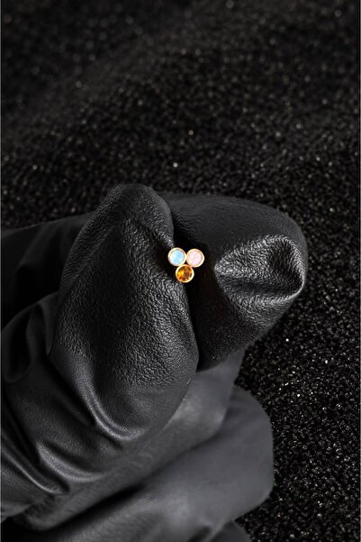 ömay takı Üç Taş Tragus Helix Conch 316l Cerrahı Çelik Piercing