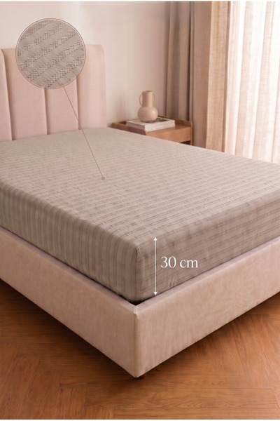 Miabella Home ملاءة سرير مطاطية مزدوجة من القطن 100%، ملاءة سرير مطاطية ناعمة...