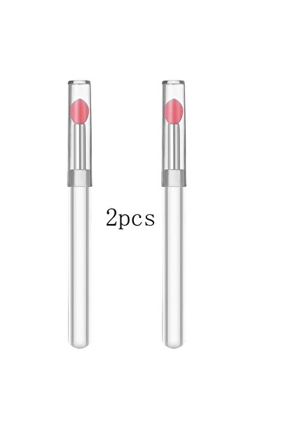 Choice 2Pcs Pink Soft Silicone Applicator Sticks Nail Powder Applying Manicur...