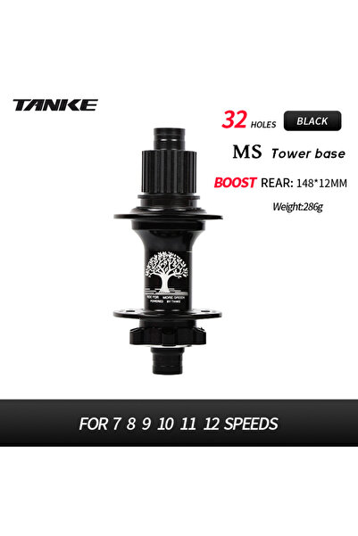 Choice 6-bolt 32H MS Black Rear TANKE-Boost 12x148,15x110,Aluminum Bicycle Hu...