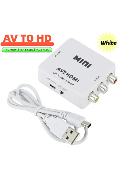 Choice AV to HD White RCA AV to HDMI-Compatible Converter 1920*1080 Composite...