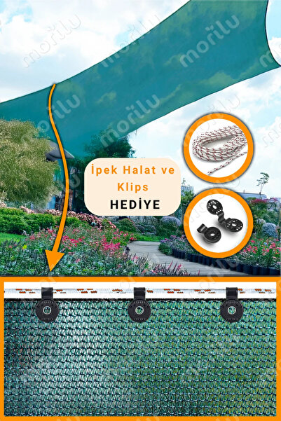 Morilu %75lik Klipsli Yeşil File PERDE - Jüt Bahçe Filesi - Otopark Gölgelik ...